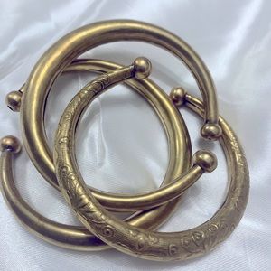 Vintage Brass Cuffs Set